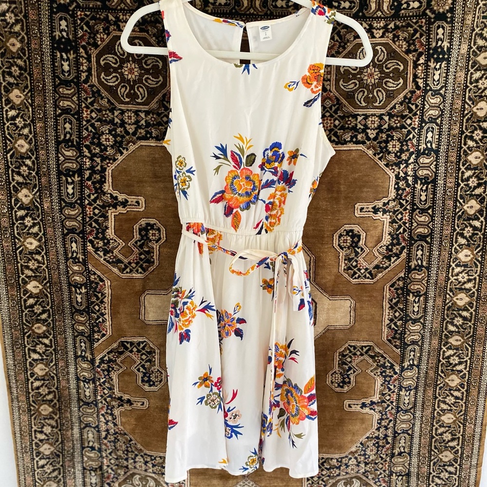 White knee length dress